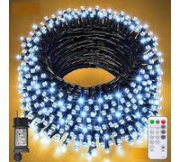 Jsdoin Guirlande Lumineuse 400 LED, 8 Modes, Fonction Mémoire, IP44 Étanche, Télécommande & Minuterie. Décoration pour Noël, Jardin, Mariage, Fête, Intérieur et Extérieur (Blanc Froid)
