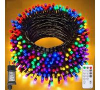Jsdoin Guirlande Lumineuse 400 LED, 8 Modes, Fonction Mémoire, IP44 Étanche, Télécommande & Minuterie. Décoration pour Noël, Jardin, Mariage, Fête, Intérieur et Extérieur (Multicolore)