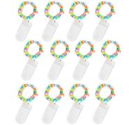 Jsdoin Guirlande Lumineuse à Piles, Lot de 12 Pièce Fée Chaîne Lumières 2m 20 LEDs Guirlande en Cuivre Étanche pour Décoration Anniversaire, Fête, Mariage, Noël, Pelouse (Multicolore)