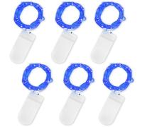 Jsdoin Guirlande Lumineuse à Piles, Lot de 6 Pièce Fée Chaîne Lumières 2m 20 LEDs Guirlande en Cuivre Étanche pour Décoration Anniversaire, Fête, Mariage, Noël, Pelouse (Bleu)