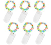 Jsdoin Guirlande Lumineuse à Piles, Lot de 6 Pièce Fée Chaîne Lumières 2m 20 LEDs Guirlande en Cuivre Étanche pour Décoration Anniversaire, Fête, Mariage, Noël, Pelouse (Multicolore)