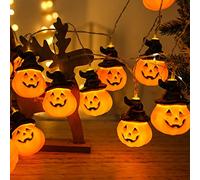 Jsdoin Guirlande Lumineuse Alimenté par Batterie Citrouille Lumières 16.5ft 20 LED pour Halloween Party Intérieur Extérieur Maison Festival Décoration