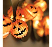 Jsdoin Guirlande lumineuse d'Halloween en forme de citrouille - 1,5 m - 10 LED - Alimentée par piles