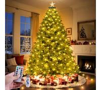 Jsdoin Guirlande lumineuse pour sapin de Noël - Blanc chaud - 2 m - 280 LED - Étanche - Avec télécommande - 8 modes et USB - Pour l'extérieur et l'intérieur - Décoration de fête de Noël