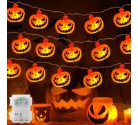 Jsdoin Halloween-lumière-chaîne, 6M 40LED Kürbis-lumière-chaîne-batterie en plein air lumineux et clignotant, IP65 étanche à l'eau boîte de batterie Halloween-fête, Zombie-fête à thème