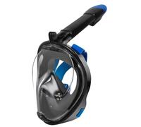 Jsdoin Masque de Plongée,180°View Masque Snorkeling Plein Visage, Anti-buée et Design Pliable pour Adultes Enfants (Noir/Bleu, S/M)