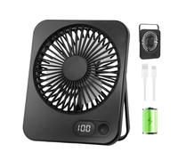 Jsdoin Mini Ventilateur Portable Petit ventilateur USB Silencieux Ventilateur Bureau 5 Vitesses Réglable Alimenté par USB, Ventilateur de Bureau Pliable Pour Pour Cours, Voyage, Extérieur（Noir）