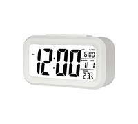 Jsdoin Réveil Numérique, Alarm Réveil LED avec Température, Fonction Snooze, 12/24H Conversión, du Calendrier, pour Chambre à Coucher, Bureau, Cuisine(la Batterie)