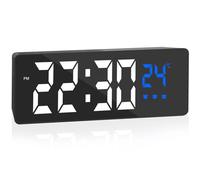 Jsdoin Réveil numérique, Grand écran avec Affichage de la température, Horloge de Chevet, réveil alimenté par USB, réveil avec 3 Modes de répétition, 12/24 Heures, intensité Automatique la Nuit,