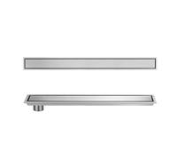 JSDQQG Siphon De Sol avec Filtre À Cheveux,Réglable Le 2En1 Carreler Caniveau,Rectangle Bonde Douche,Drainage Latéral,Brushed,10 * 80cm