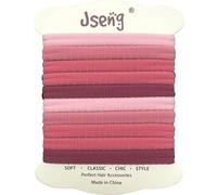 Jseng Lot de 10 élastiques à cheveux sans couture pour femme - Sans dommages - Accessoires pour cheveux épais et bouclés - Rose pastel