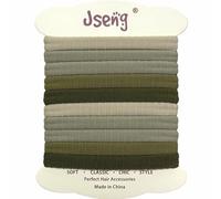Jseng Lot de 10 élastiques à cheveux sans couture pour femme - Sans dommages - Accessoires pour cheveux épais et bouclés - Vert forêt