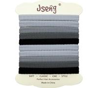 Jseng Lot de 10 élastiques à cheveux sans couture pour femme - Sans dommages - Accessoires pour cheveux épais et bouclés - Bleu froid