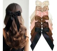 Jseng Lot de 6 barrettes à cheveux en satin de luxe pour femme, antidérapantes, parfaites pour le style et les occasions