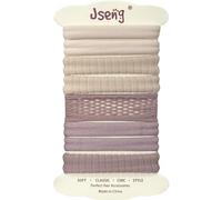 Jseng Lot de 8 élastiques à cheveux sans couture pour femme - Accessoires pour cheveux épais et bouclés - Beige et lavande poussiéreuse