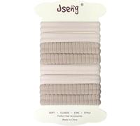 Jseng Lot de 8 élastiques à cheveux sans couture pour femme - Sans dommage - Accessoires pour cheveux épais et bouclés - Beige doux