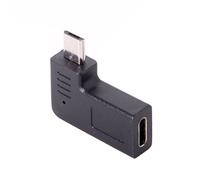 JSER Adaptateur de données USB-C Type-C Femelle vers Micro USB 2.0 5 Broches mâle à 90 degrés à Gauche et à Droite (Angle Gauche)
