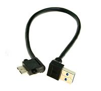 JSER Câble adaptateur USB 3.0 mâle vers micro mâle coudé à 90 degrés vers 10 broches à angle droit pour téléphone portable et disque dur SSD 20 cm
