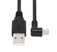 JSER Câble d'alimentation et de données Mini USB 2.0 Type-B mâle 5 broches coudé à 90° vers USB 2.0 Type-A mâle, 50 cm, pour appareil photo, GPS, MP3 et MP4