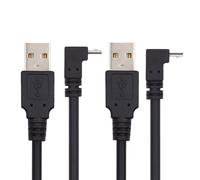 JSER Câble de Charge de données Micro USB 2.0 coudé vers Le Haut et vers Le Bas Type 5 Broches vers Type-A 480 Mbps Données pour téléphone Tablette Appareil Photo Lot de 2 (25 cm)