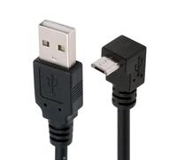 JSER Câble de Charge de données Micro USB 2.0 Type 5 Broches coudé à 90 degrés vers USB 2.0 Type-A 480 Mbps Données pour téléphone Tablette Ordinateur Appareil Photo (20 cm)