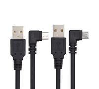 JSER Câble de Charge de données Micro USB 2.0 Type 5 Broches coudé à Gauche et à Droite à 90 degrés USB 2.0 Type-A 480 Mbps Données pour téléphone Tablette Ordinateur Appareil Photo Lot de 2 (150 cm)