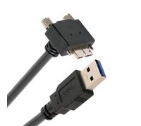 JSER Câble de données 3m coudé à 90 degrés avec fixation à vis micro USB vers USB 3.0 pour caméra Point Grey Chameleon