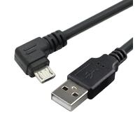 JSER Câble de données et de chargement, coudé à gauche à 90 degrés, micro USB 2.0 type 5 broches vers USB 2.0 type A, 480 Mbps, données pour téléphone, tablette, ordinateur, appareil photo (100 cm)