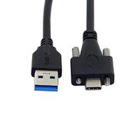 JSER Câble de données USB 3.1 Type-C à double vis de verrouillage vers USB 3.0 standard 1,2 m Type de montage sur panneau pour caméra industrielle