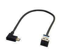 Câble de données USB 3.1 USB-C réversible coudé à 90 degrés vers le haut coudé vers le haut pour MacBook, tablette et téléphone portable
