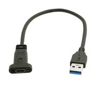 Jser Câble De Données Usb-C Usb 3.1 Type C Femelle Vers Usb 3.0 A Mâle, 20 Cm Avec Trou De Vis Pour Montage Sur Panneau[GBP6278554]