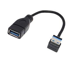 JSER Câble d'extension USB 3.0 Type A mâle vers USB 3.0 Type A Femelle 20 cm 5 Gbit/s 90 degrés Up Angled
