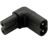 JSER Figure 8 IEC 320 C7 vers C8 90 degrés coudé vers le haut vers le bas Adaptateur d'alimentation AC à angle droit