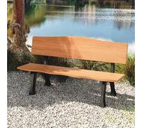 JSFYJZYZ Banc de Jardin Exterieur Robuste avec Assise en Bois et Structure en Métal Noir,Banc Jardin pour Le Bord du Lac Ou Les Espaces Publics