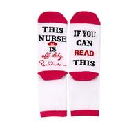JSGHGDF 1 paire de chaussettes d'infirmière confortables en coton pour usage hospitalier fantaisie If You Read This Offduty Letters Funny Calf This Is Offduty, rose rouge, Taille unique