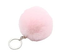 JSGHGDF 1 porte-clés avec pompons, porte-clés imitation pour filles et femmes, accessoires de bijoux, rose clair, 10 cm x 10 cm x 1 cm