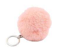 JSGHGDF 1 porte-clés pompon en forme de pompon pour filles et femmes avec pendentif de sac, accessoires de bijoux, rose