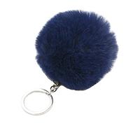 JSGHGDF 1 porte-clés pompon en forme de pompon pour filles et femmes avec pendentif de sac, accessoires de bijoux, bleu marine