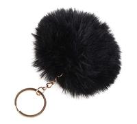 JSGHGDF 1 porte-clés pompon en forme de pompon pour filles et femmes avec pendentif de sac, accessoires de bijoux, Noir