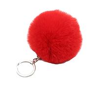 JSGHGDF 1 porte-clés pompon en forme de pompon pour filles et femmes avec pendentif de sac, accessoires de bijoux, Rouge