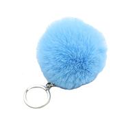 JSGHGDF 1 porte-clés pompon en forme de pompon pour filles et femmes avec pendentif de sac, accessoires de bijoux, bleu ciel