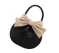 JSGHGDF À Main Rond Professionnel Avec Des Arcs Détail PU Handle Handle Purse Soirée Élégant Pour Femmes Christmas Gands Compact Top Handle Purse Pour Le Téléphone Le Portefeuille