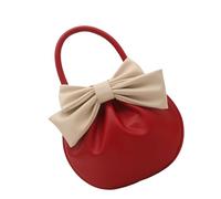 JSGHGDF À Main Rond Professionnel Avec Des Arcs Détail PU Handle Handle Purse Soirée Élégant Pour Femmes Christmas Gands Compact Top Handle Purse Pour Le Téléphone Le Portefeuille