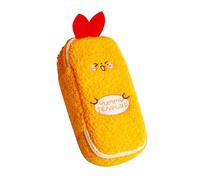 JSGHGDF Adorable trousse à crayons en forme de crevettes de grande capacité, organiseur portable pour stylos, gomme, marqueur, règle, outil cosmétique, trousse de maquillage en peluche douce, Timide