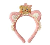 JSGHGDF Adorkable Serre-tête ours en fourrure avec nœud en dentelle