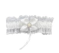 JSGHGDF Bijou unique avec nœud en rosette, parfait pour Halloween et spectacles de scène, festivals de musique, accessoires photo, jarretière de mariée, blanc, taille unique