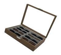 JSGHGDF Boîte de rangement multifonctionnelle en bois pour lunettes de soleil avec 8 emplacements, doublure en feutre gris et support de lunettes de soleil en bois transparent, One Size, Comme décrit