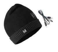 JSGHGDF Bonnet tricoté chauffant USB avec chaleur réglable, chapeau d'hiver léger pour la randonnée et le cyclisme en plein air avec chaleur réglable alimenté par chauffage électrique, Noir , taille