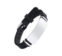 JSGHGDF Bracelet à graver avec matériaux en silicone souple et matériel en métal robuste multi-scènes, One Size, Comme décrit