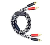 JSGHGDF Câble stéréo tressé durable mâle vers mâle pour systèmes sonores, lecteur de musique, câble d'interconnexion haute fidélité